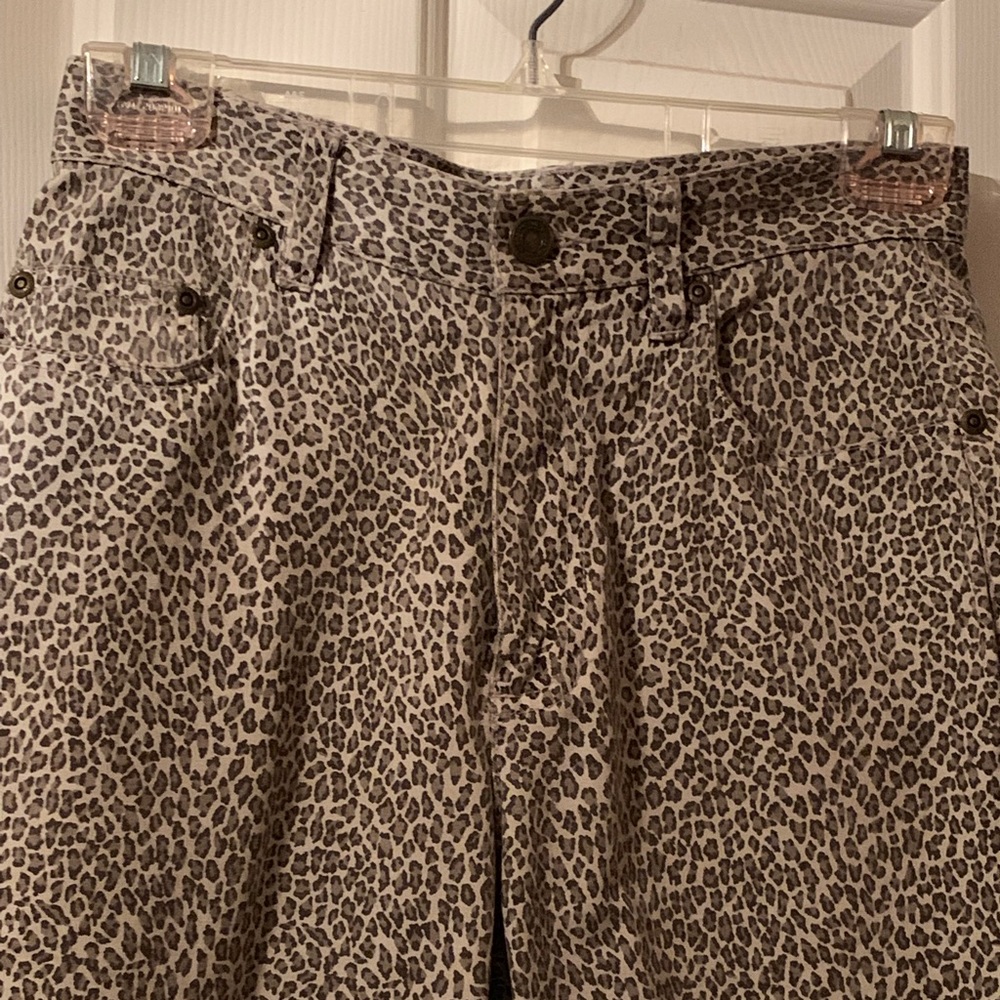 Leather print pants